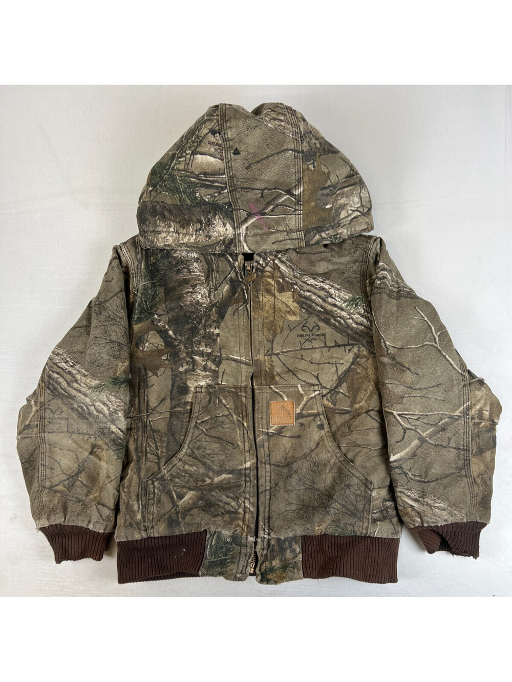 Carhartt Kids Youth XS (6) RealTree Camo Cotton Quilted Hooded Active Jacket